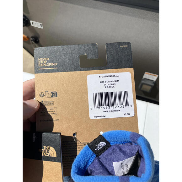 The North Face Kids Montana Ski Mitt Extra Large Optic Blue NF0A7RHRI0K XL Glove - Picture 3 of 6